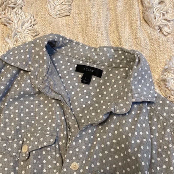 J. Crew polka dot flannel shirt - Picture 2 of 3